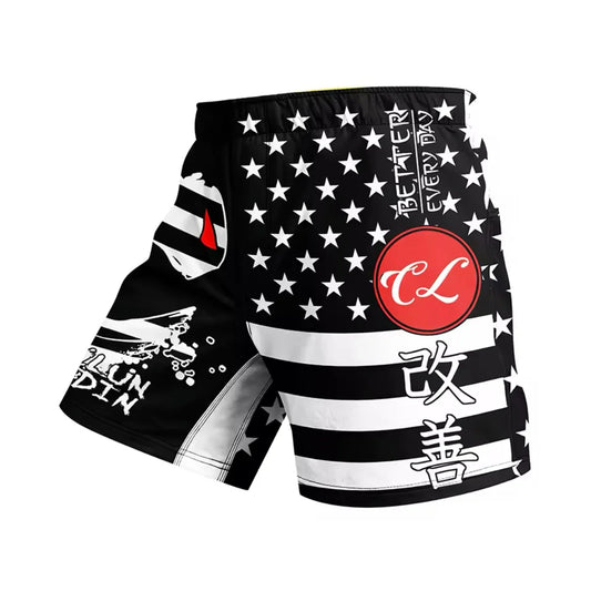 Black USA Premium BJJ No Gi Grappling Shorts - MADE TO ORDER 2 WEEK DISPATCH