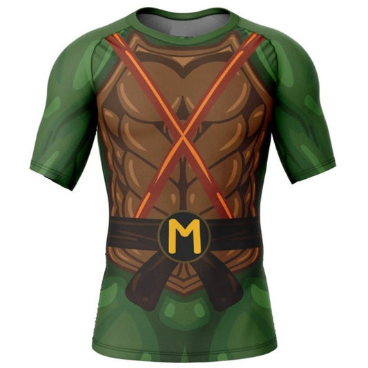 Teenage Mutant Ninja Turtle Michelangelo Premium Short Sleeve Rash Guard - MADE TO ORDER 2 WEEK DISPATCH