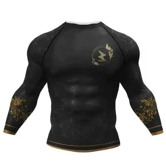 Black & Gold Premium BJJ / MMA Rash Guard - LONG & SHORT SLEEVE VARIATIONS - MADE TO ORDER 2 WEEK DISPATCH