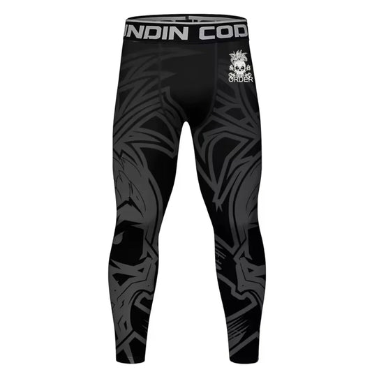 Black Skull Premium Compression Spats for BJJ, MMA, Wrestling, CrossFit, Yoga, Running, Cycling, and More - MADE TO ORDER 2 WEEK DISPATCH