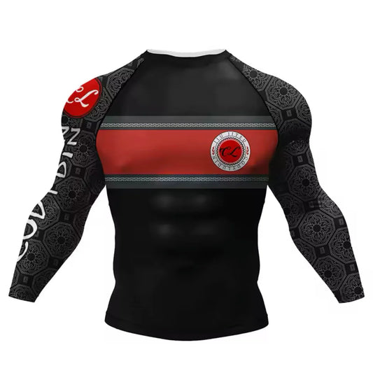 Black & Red Premium BJJ / MMA Rash Guard - LONG & SHORT SLEEVE VARIATIONS - MADE TO ORDER 2 WEEK DISPATCH