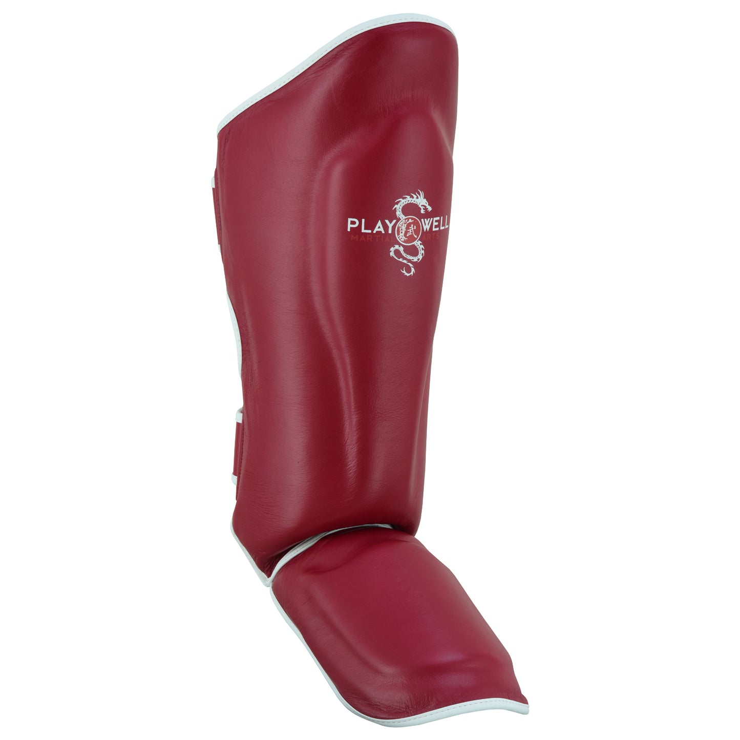 PMA Leather Muay Thai Boxing Gloves & Shin Pads Set - Maroon