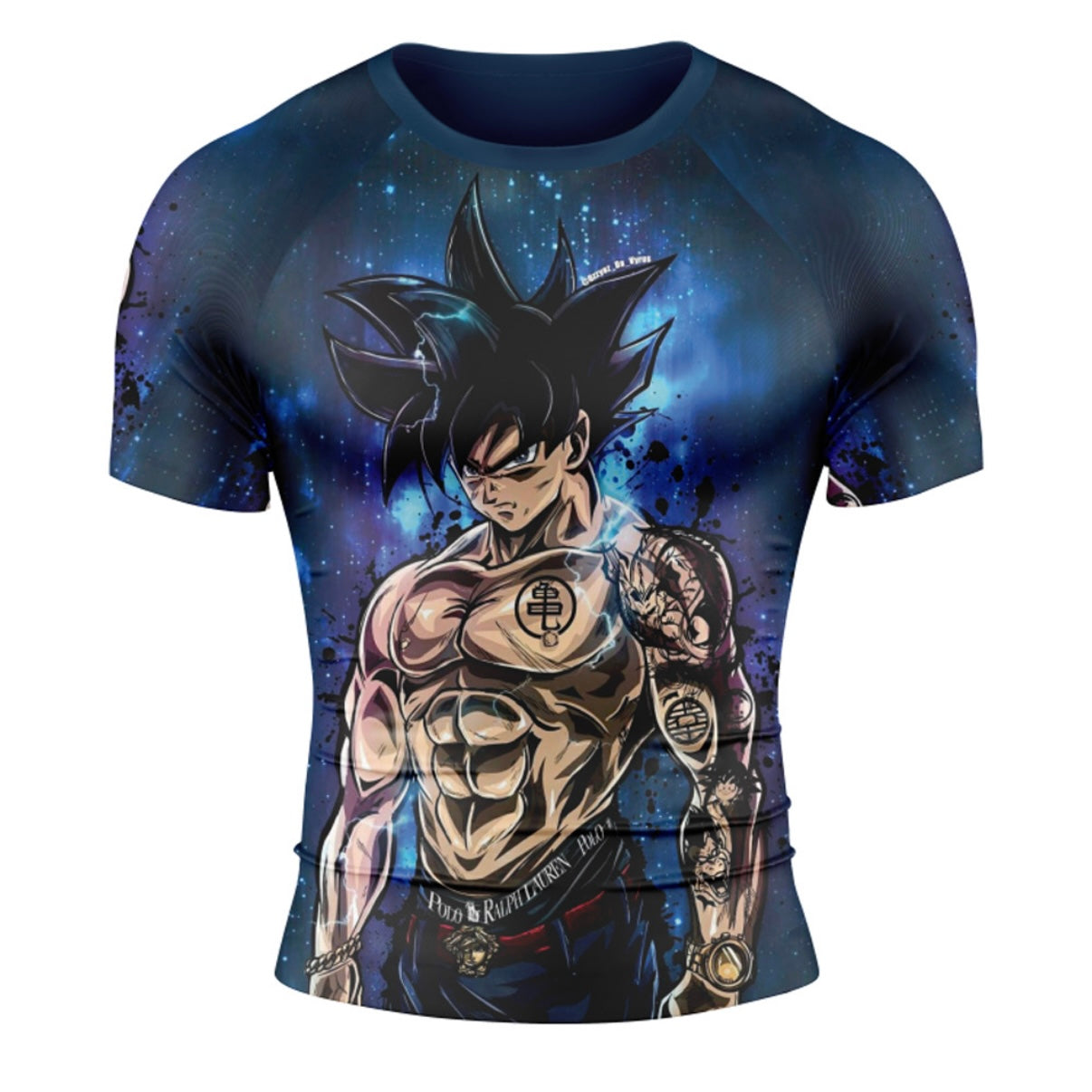 DBZ Goku Print Premium Short Sleeve Rash Guard - MADE TO ORDER 2 WEEK DISPATCH