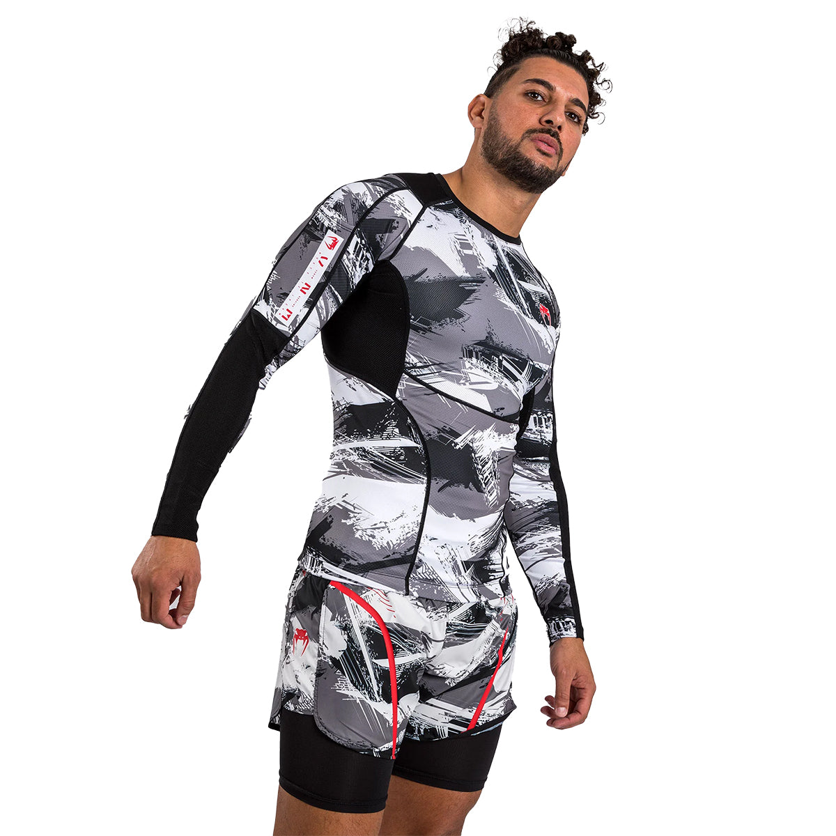 Venum Electron 3.0 MMA Long Sleeve Rashguard - Camo Grey