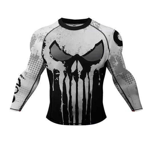 White Skull Premium BJJ / MMA Rash Guard - LONG & SHORT SLEEVE VARIATIONS - MADE TO ORDER 2 WEEK DISPATCH