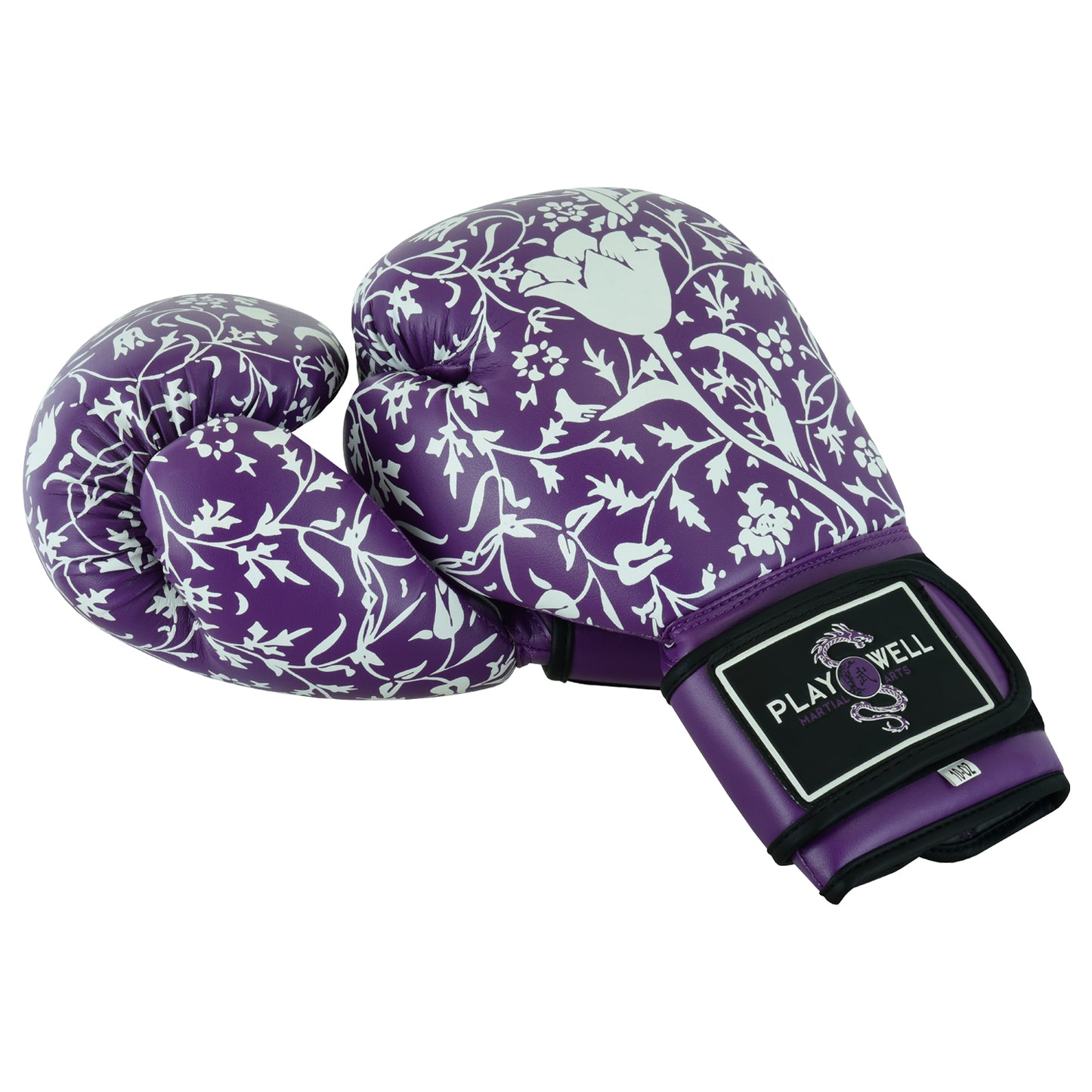 Ladies Beginners Purple Boxing Gloves - Flowers