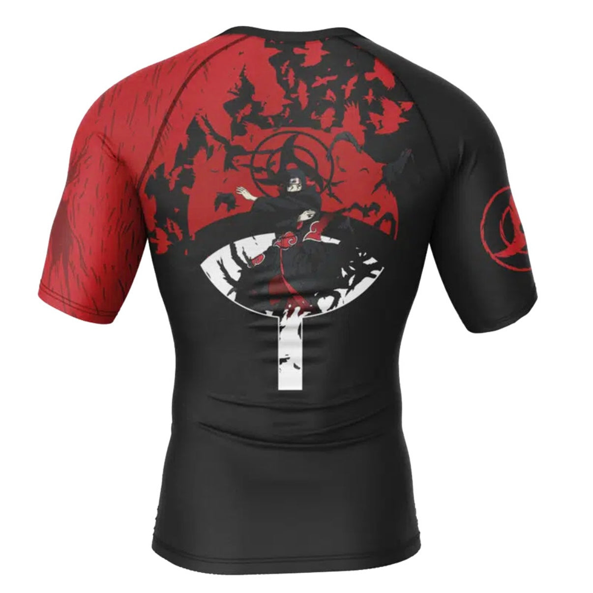 Naruto Itachi Uchiha Summoning Crow Premium Short Sleeve Rash Guard - MADE TO ORDER 2 WEEK DISPATCH