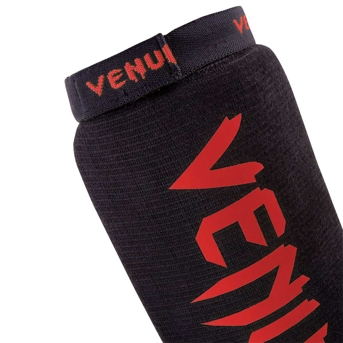 Venum Contact ElastIcated Shin Guards - Black/Red