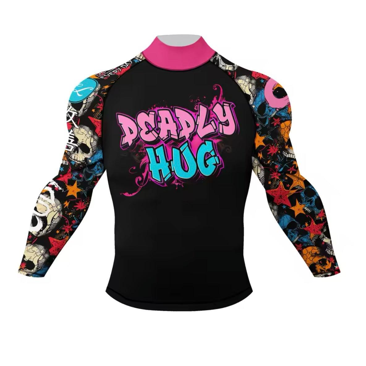 Deadly Hug Premium High Neck BJJ No Gi / MMA Set. Rash Guard, Shorts & Spats - MADE TO ORDER 2 WEEK DISPATCH