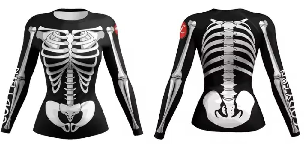 Women’s Skeleton  Premium BJJ / MMA Rash Guard - MADE TO ORDER 2 WEEK DISPATCH