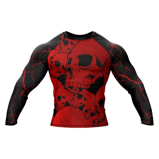 Red Skull Premium Rash Guard - LONG OR SHORT SLEEVE - MADE TO ORDER 2 WEEK DISPATCH