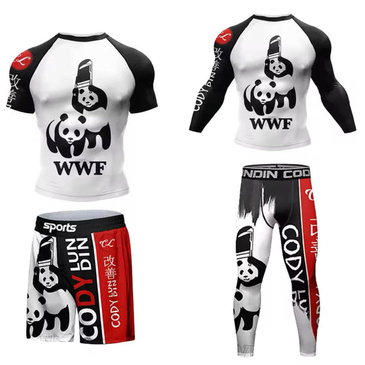 WWF Premium BJJ No Gi / MMA Set. Rash Guard, Shorts & Spats - MADE TO ORDER 2 WEEK DISPATCH
