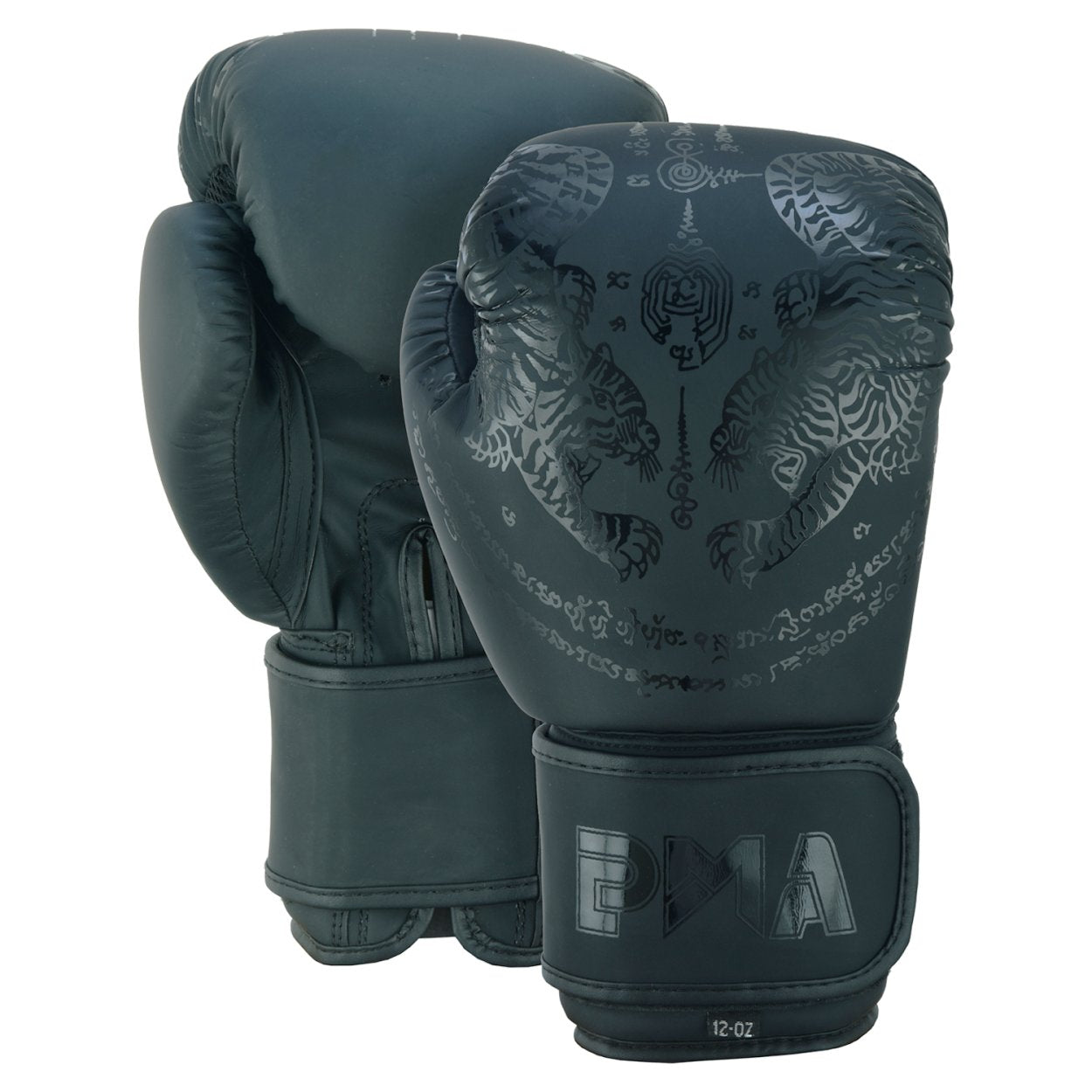 Playwell Matte Black "Twin Tiger" Boxing Gloves