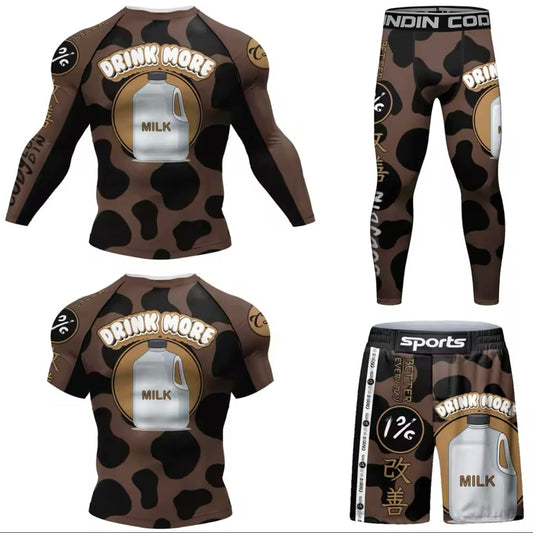Milk Premium BJJ No Gi / MMA Set. Rash Guard, Shorts & Spats - MADE TO ORDER 2 WEEK DISPATCH