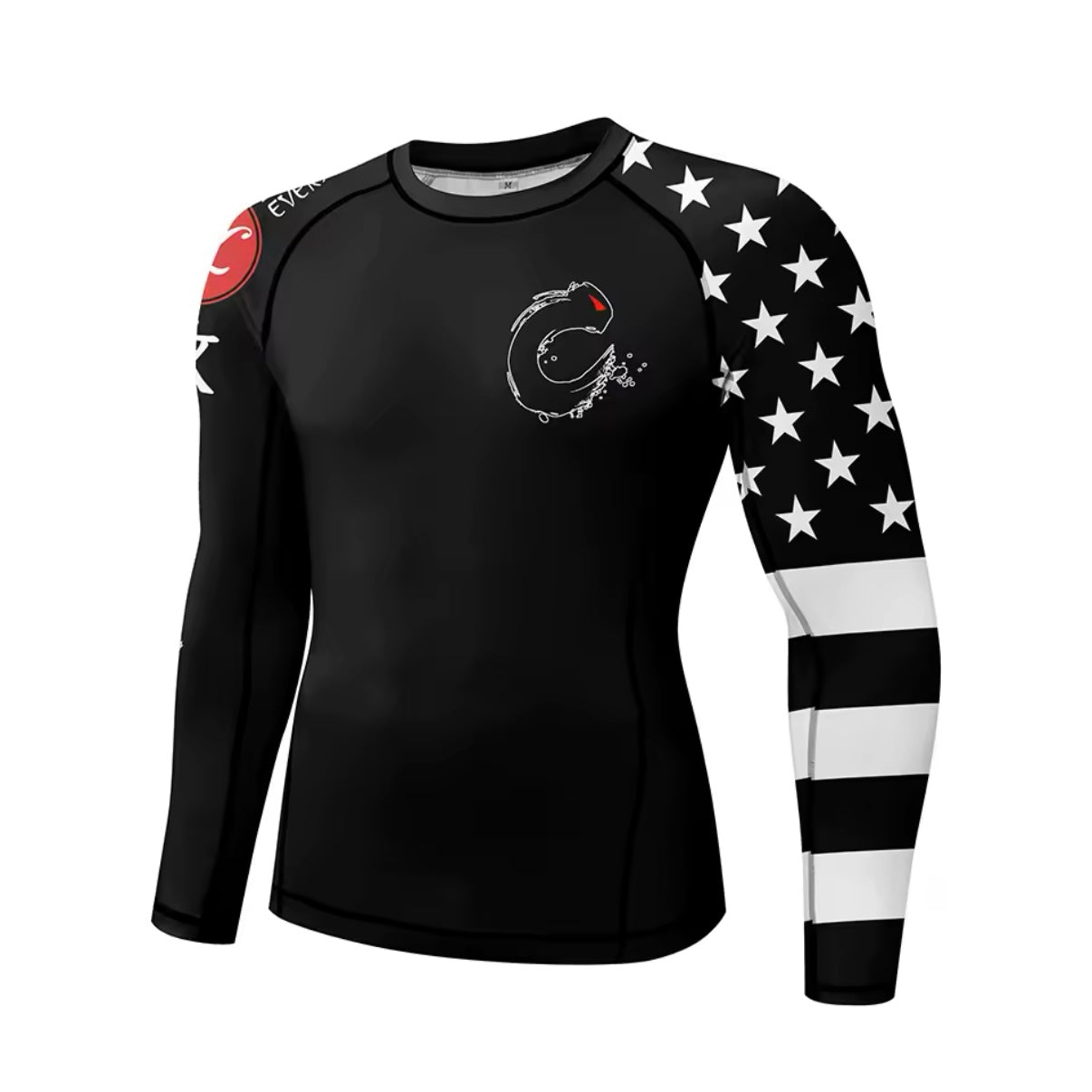 Black USA Premium BJJ / MMA Rash Guard - LONG & SHORT SLEEVE VARIATIONS - MADE TO ORDER 2 WEEK DISPATCH