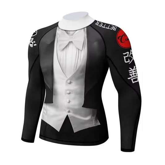 Tuxedo Premium BJJ / MMA High Neck Rash Guard - LONG & SHORT SLEEVE VARIATIONS - MADE TO ORDER 2 WEEK DISPATCH