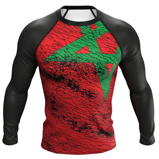 Morocco (al-Maghrib) Premium Rash Guard - LONG OR SHORT SLEEVE - MADE TO ORDER 2 WEEK DISPATCH