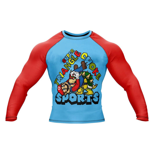 Mario Super Triangle Choke Premium BJJ / MMA Rash Guard - LONG OR SHORT SLEEVE - MADE TO ORDER 2 WEEK DISPATCH