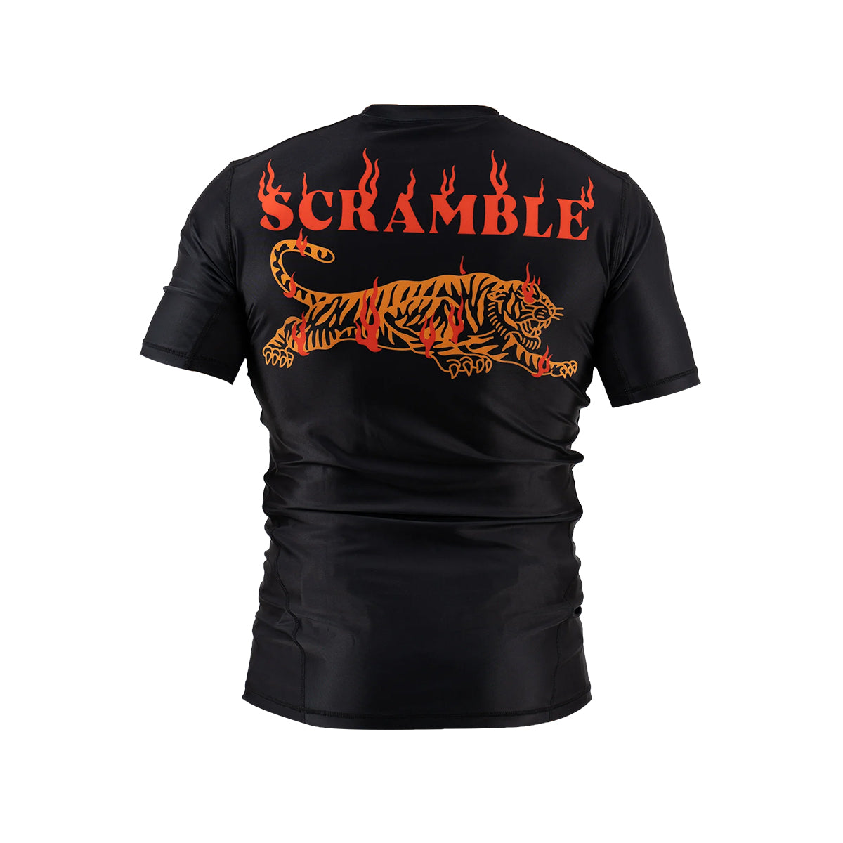 Scramble Burning Tiger Short Sleeve Rash Guard