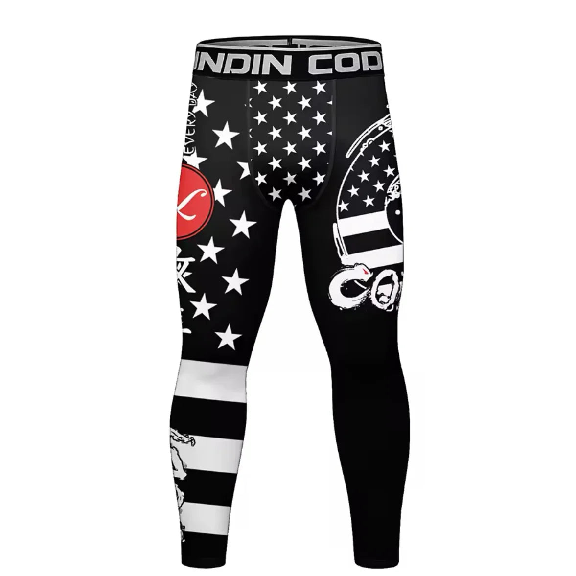 Black USA Premium Compression Spats For BJJ, MMA, Wrestling, CrossFit, Yoga, Running, Cycling, and More - MADE TO ORDER 2 WEEK DISPATCH