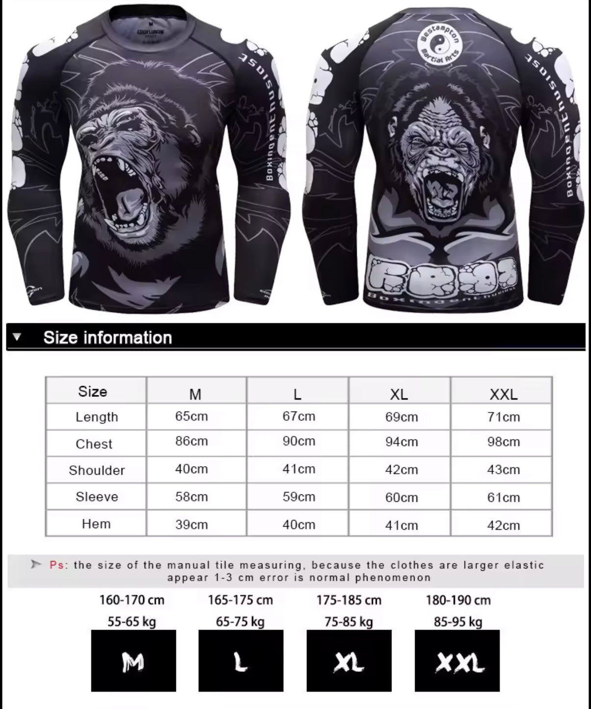 Gorilla Premium BJJ / MMA Rash Guard - LONG & SHORT SLEEVE VARIATIONS - MADE TO ORDER 2 WEEK DISPATCH