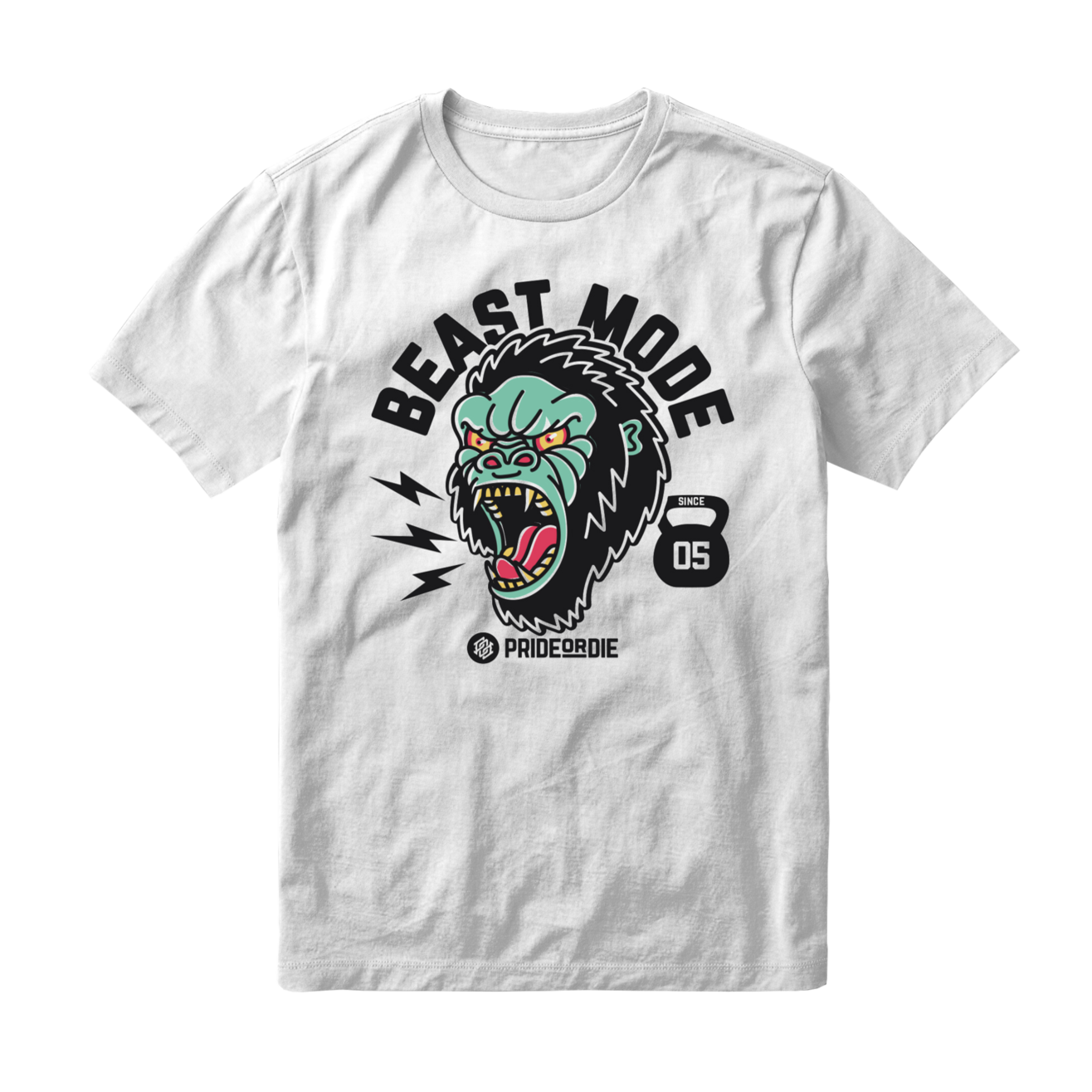 Pride or Die Beast Mode T Shirt - White