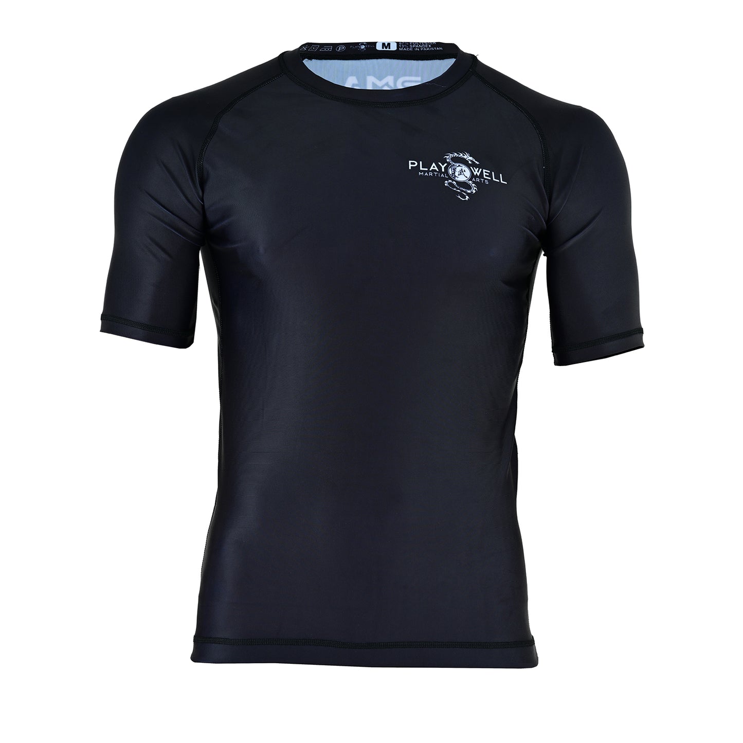 Playwell Black No Gi Short Sleeve Rash Guard