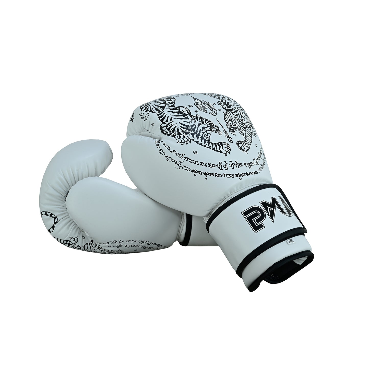 Playwell Matte White "Twin Tiger" Boxing Gloves