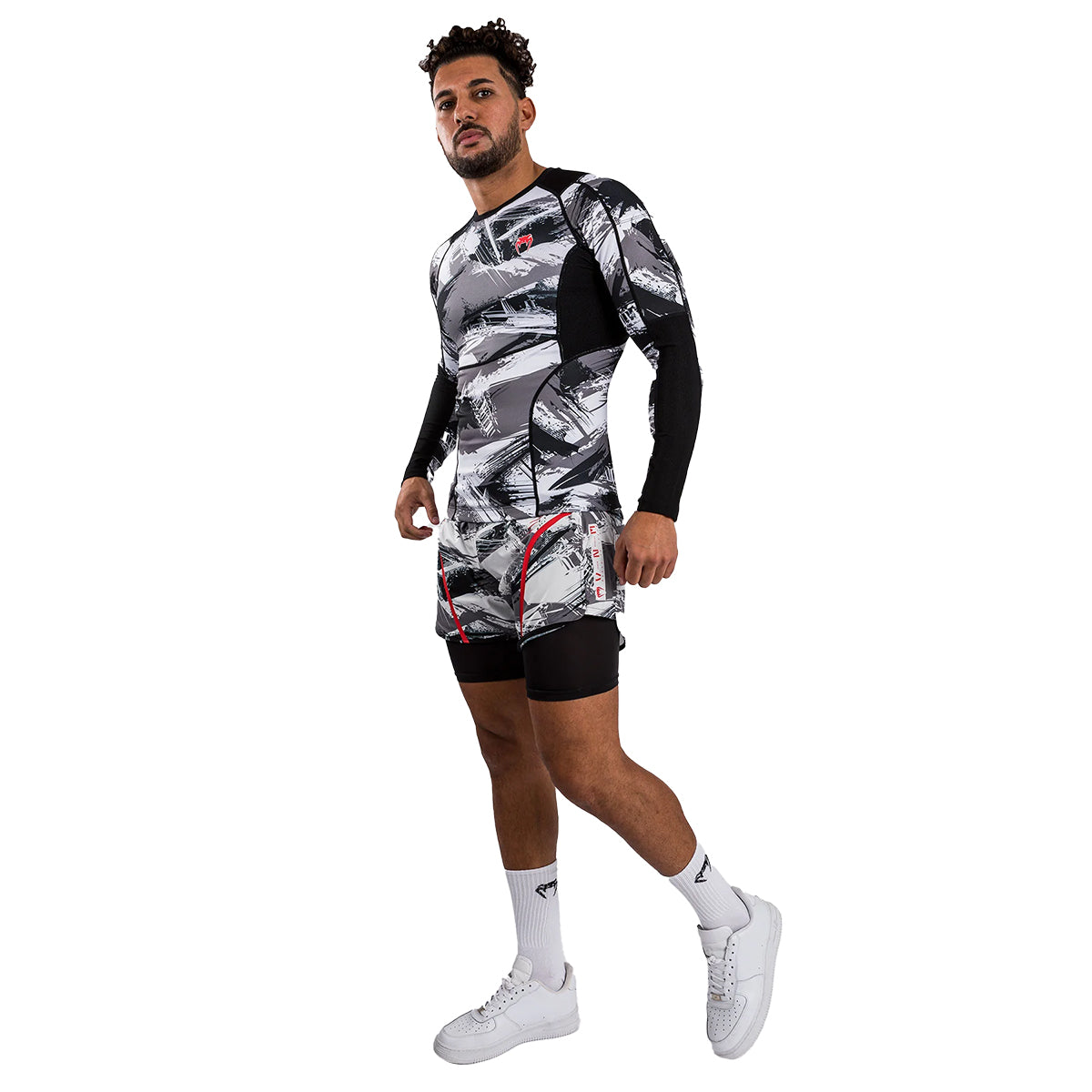 Venum Electron 3.0 MMA Long Sleeve Rashguard - Camo Grey