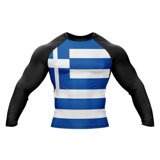 Greece (Hellada) Premium Rash Guard - LONG OR SHORT SLEEVE - MADE TO ORDER 2 WEEK DISPATCH