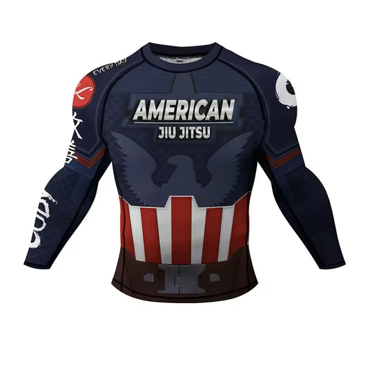 American Jiu Jitsu Premium BJJ / MMA Rash Guard - LONG & SHORT SLEEVE VARIATIONS - MADE TO ORDER 2 WEEK DISPATCH