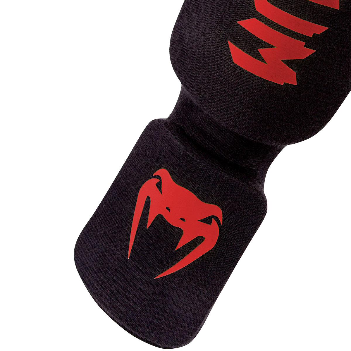 Venum Contact ElastIcated Shin Guards - Black/Red