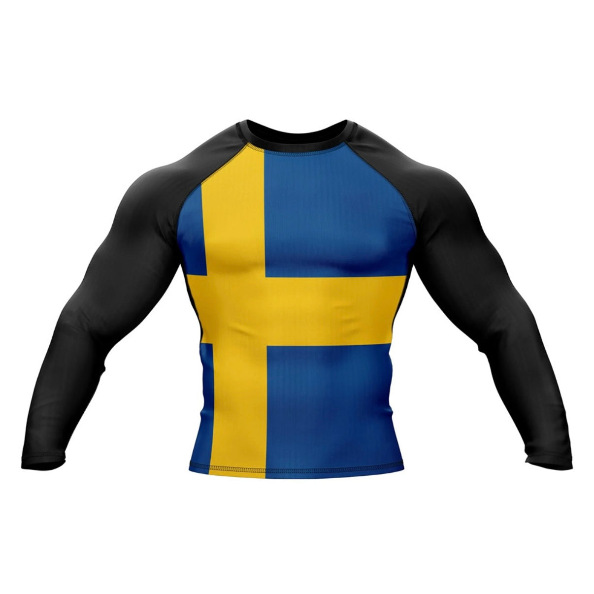 Sweden (Sverige) Premium Rash Guard - LONG OR SHORT SLEEVE - MADE TO ORDER 2 WEEK DISPATCH