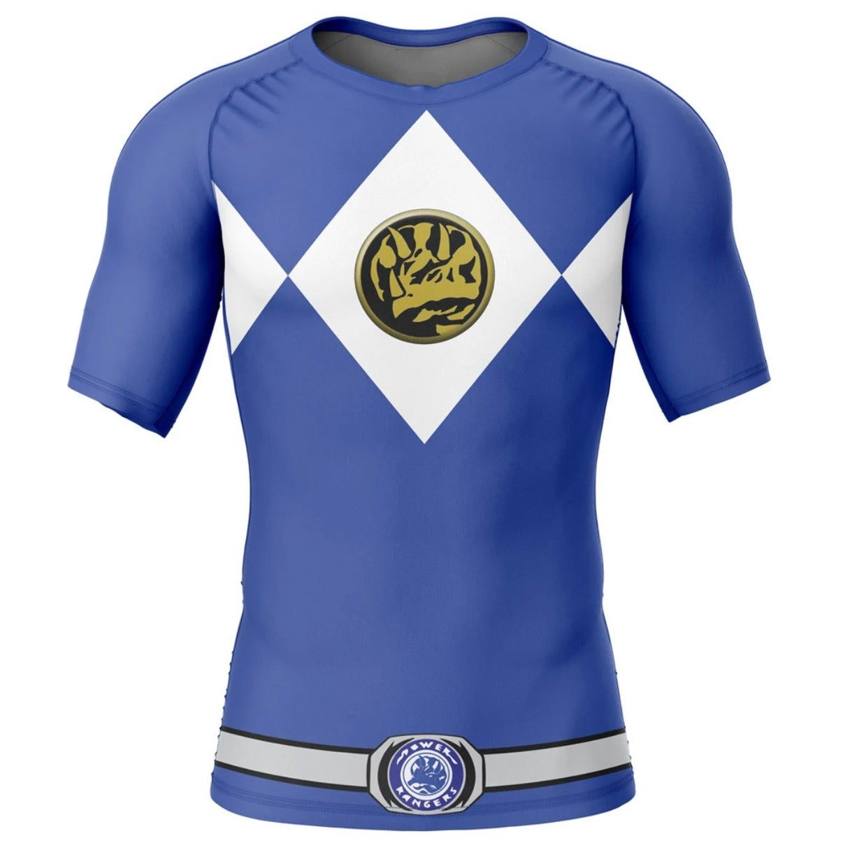 Blue Power Ranger Premium Rash Guard - LONG OR SHORT SLEEVE - MADE TO ORDER 2 WEEK DISPATCH