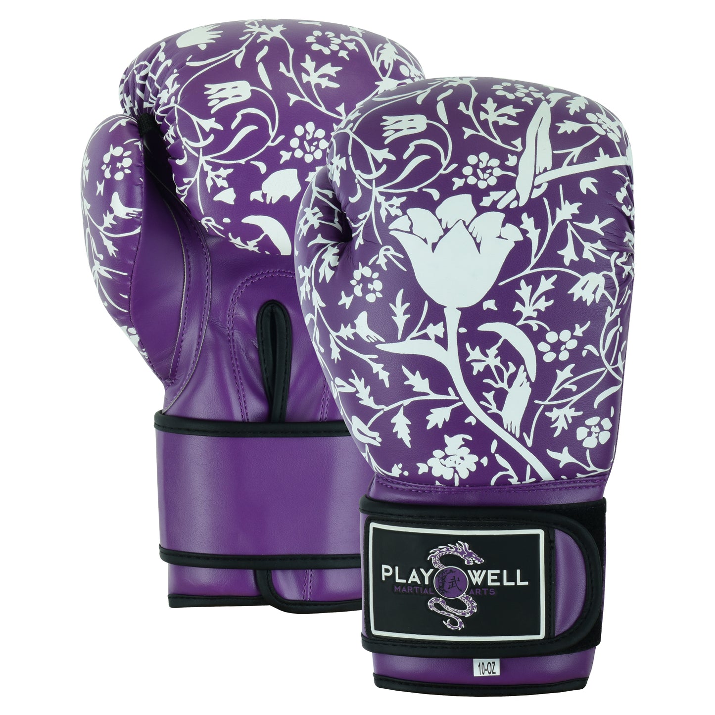 Ladies Beginners Purple Boxing Gloves - Flowers