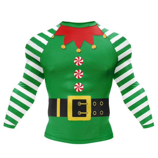 Christmas Elf Premium Rash Guard - LONG OR SHORT SLEEVE - MADE TO ORDER 2 WEEK DISPATCH