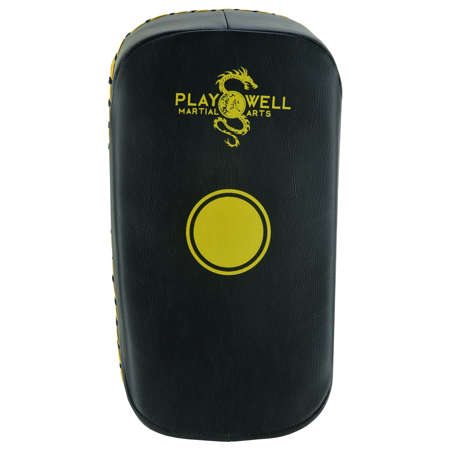 Playwell "Rexine Leather" Curved Target Thai Pad - Black/Gold