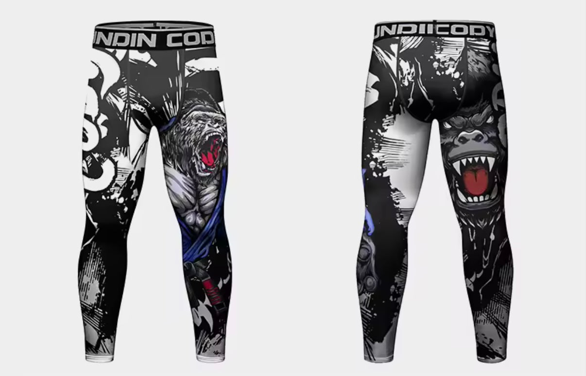 Gorilla Rage Premium Compression Spats for BJJ, MMA, Wrestling, CrossFit, Yoga, Running, Cycling, and More - MADE TO ORDER 2 WEEK DISPATCH