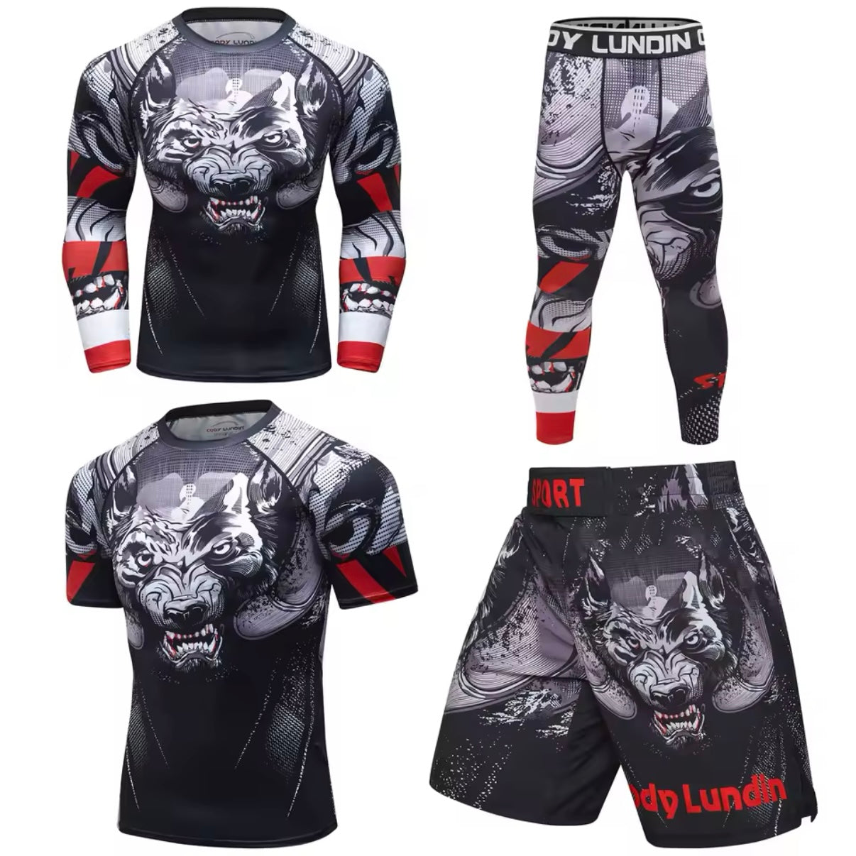 Werewolf Premium BJJ No Gi / MMA Set. Rash Guard, Shorts & Spats - MADE TO ORDER 2 WEEK DISPATCH