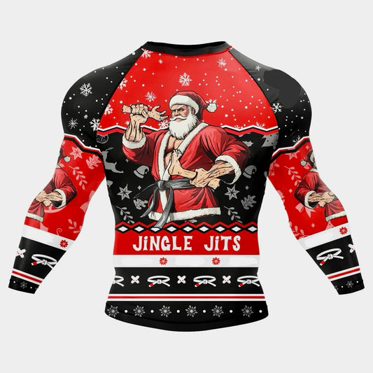 Christmas Jingle Jits Premium Long Sleeve BJJ Rash Guard