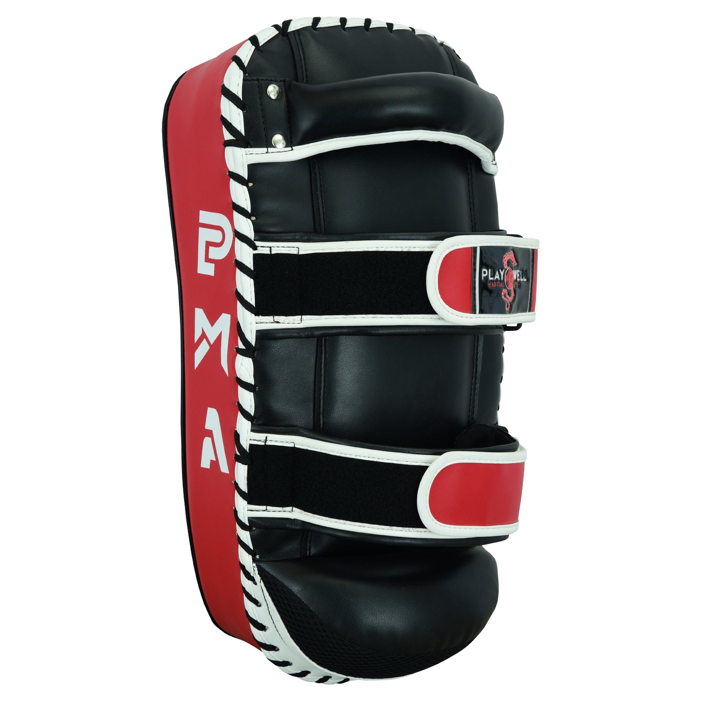 Deluxe Curved Thai Arm Pad W/ Shock Pads Black/Red: SINGLE