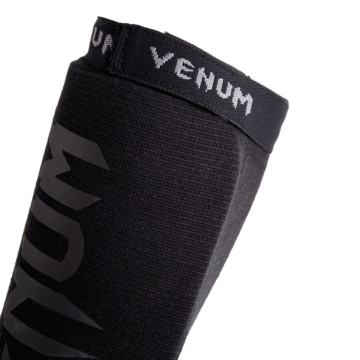 Venum Kontact Elasticated Shin Guards - Black/Black