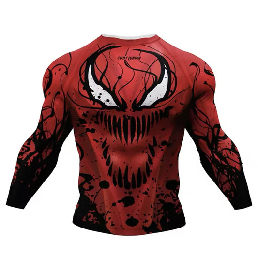 Red Carnage Premium BJJ / MMA Rash Guard - LONG & SHORT SLEEVE VARIATIONS - MADE TO ORDER 2 WEEK DISPATCH