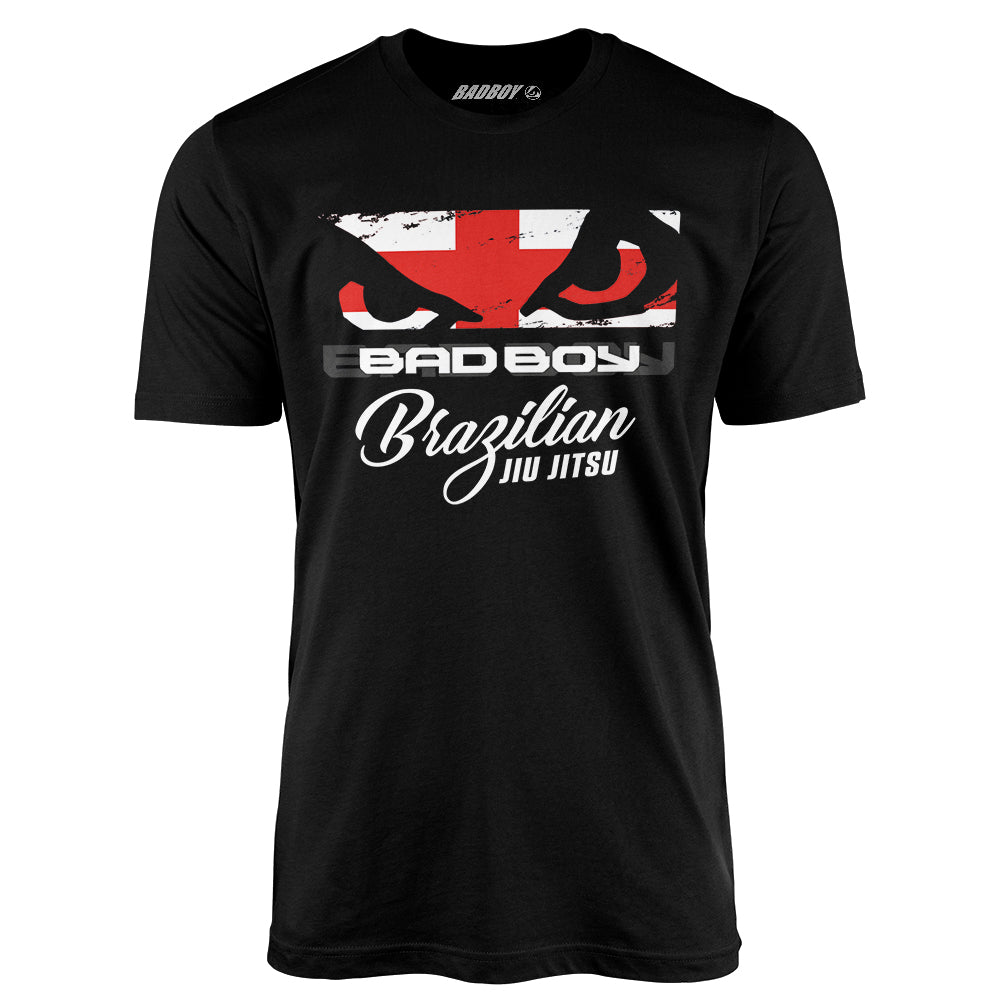 Bad Boy Uk Flag Jiu Jitsu Fighter T Shirt - Black