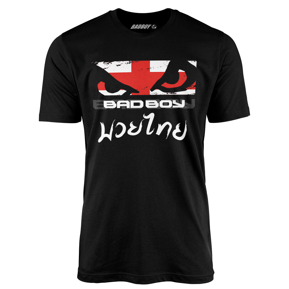 Bad Boy Uk Flag Muay Thai Fighter T Shirt - Black