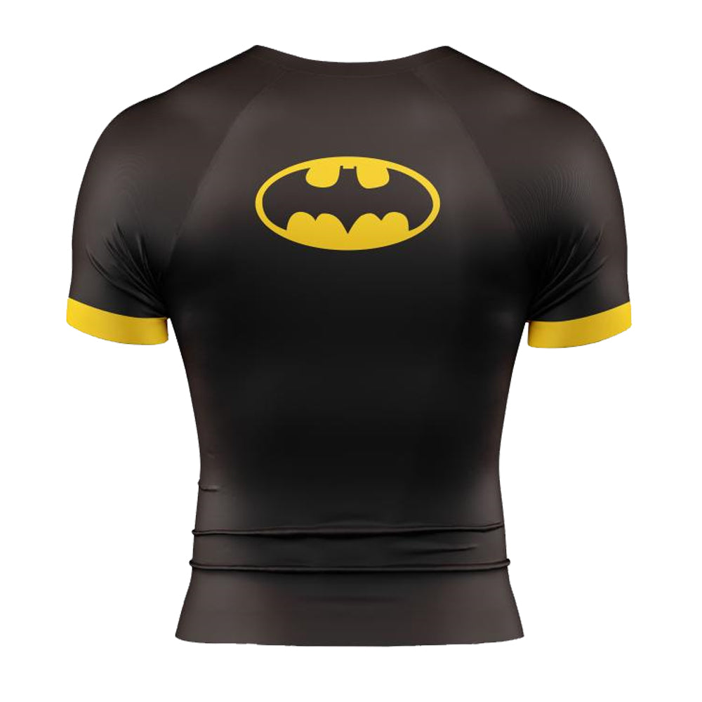 Black Batman Premium Short Sleeve BJJ Rash Guard