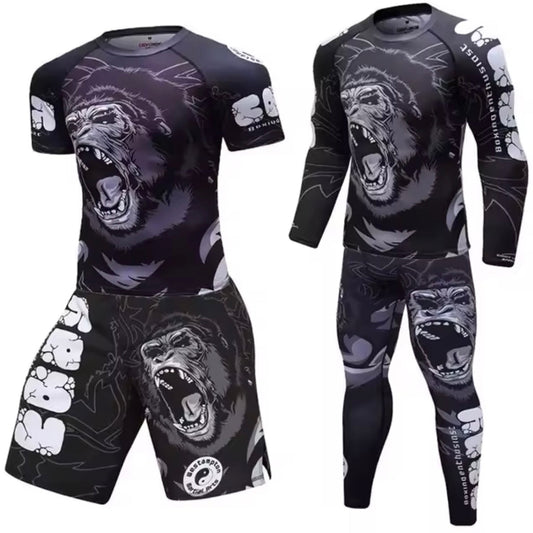 Gorilla Premium BJJ No Gi / MMA Set. Rash Guard, Shorts & Spats - MADE TO ORDER 2 WEEK DISPATCH
