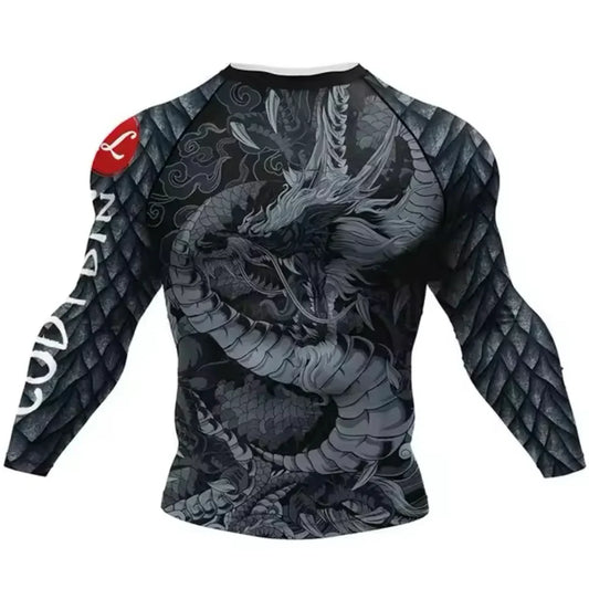 Black Dragon Premium BJJ / MMA Rash Guard - LONG & SHORT SLEEVE VARIATIONS - MADE TO ORDER 2 WEEK DISPATCH