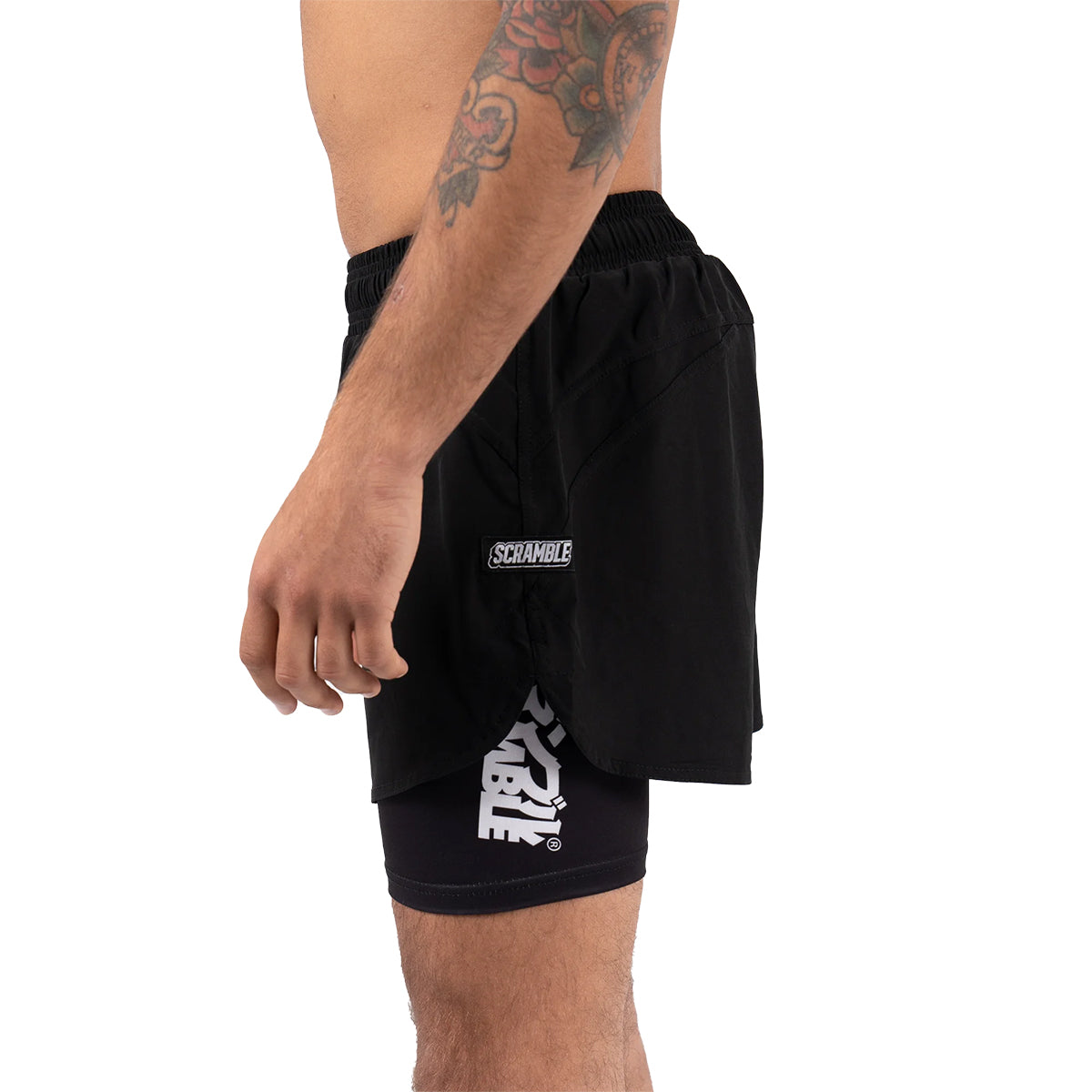 Scramble Combo Hybrid Grappling Fight Shorts - Black