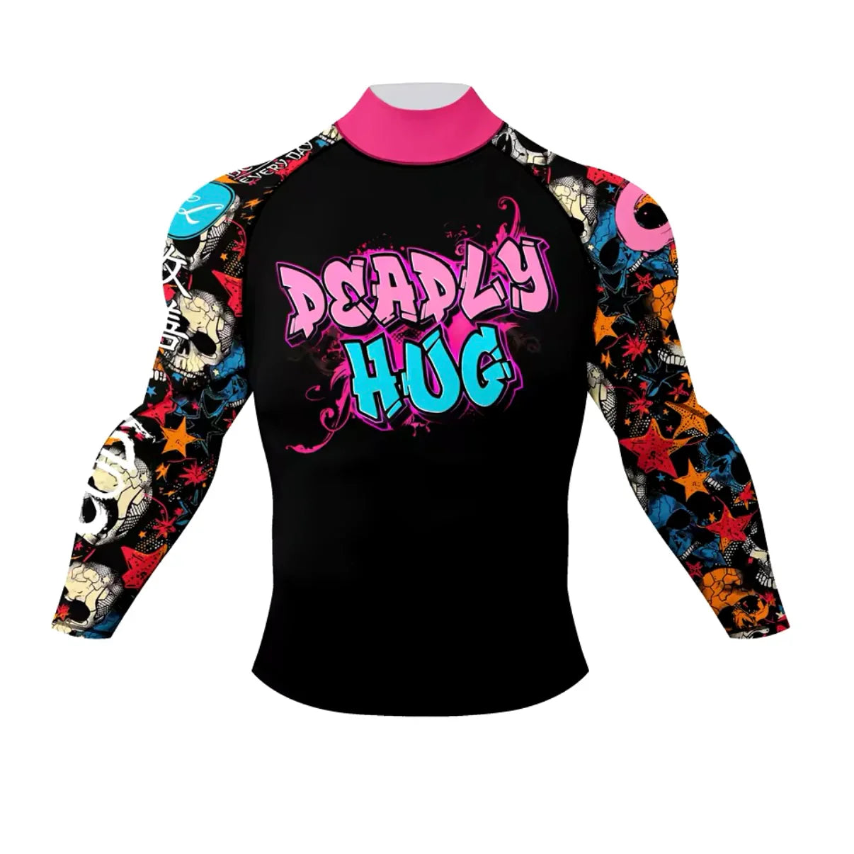Deadly Hug Premium BJJ / MMA High Neck Rash Guard - LONG & SHORT SLEEVE VARIATIONS - MADE TO ORDER 2 WEEK DISPATCH